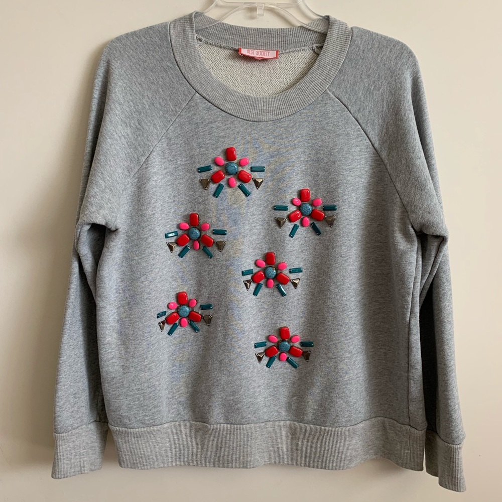 Best Society Beaded/Jeweled Sweater Sz